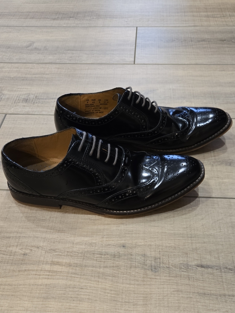 Hush Puppies Men's Black Wingtip Oxford Dress Shoes